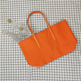 Tote tas met grote capaciteit voor dames - Macaron kleuren waterdichte coating PVC handtas met rits