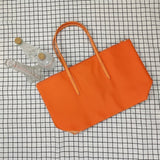 Sac fourre-tout grande capacité pour femme - Sac à main à fermeture éclair en PVC avec revêtement imperméable aux couleurs macarons