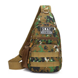 KLATSCHE. Camouflage-Schulter-Umhängetasche für Männer – Brust-Schulsport-Reise-Kurier-Rucksack