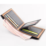 Vintage lederen portemonnee voor heren - PU-leer luxe slanke portemonnee voor creditcardcliphouder