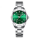 Lässige Luxusuhr für Damen - Wasserdichte Strass-Armbanduhr aus Edelstahl