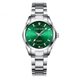 Casual luxe horloge voor dames - waterdicht strass horloge roestvrij stalen armband