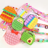 Antistress Pop It Fidget Portemonnee Portemonnee voor Meisjes - Push Bubble Crossbody Strap Coin Bag Toy