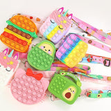 Antistress Pop It Fidget Portemonnee Portemonnee voor Meisjes - Push Bubble Crossbody Strap Coin Bag Toy