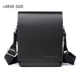 Crossbody Shoulder Messenger Bag for Men - PU Leather Fashionable Casual Flap Handbag