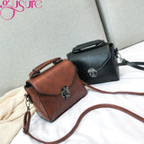 Small Crossbody Bag for Women with Clasp - PU Leather Shoulder Handbag Purse
