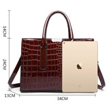 Grote draagtas portemonnee set - steen print lakleer crossbody schouder handtas voor dames