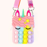 Antistress Pop It Fidget Portemonnee Portemonnee voor Meisjes - Push Bubble Crossbody Strap Coin Bag Toy