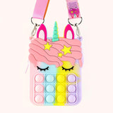 Antistress Pop It Fidget Portemonnee Portemonnee voor Meisjes - Push Bubble Crossbody Strap Coin Bag Toy