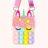 Antistress Pop It Fidget Portemonnee Portemonnee voor Meisjes - Push Bubble Crossbody Strap Coin Bag Toy