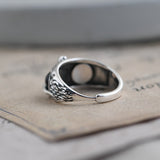 Vintage Silver Blue Owl Ring - Simple Charm Cute Design Jewelry Animal Rings Zinc Alloy