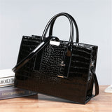 Grote draagtas portemonnee set - steen print lakleer crossbody schouder handtas voor dames