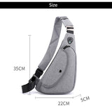 Sling Borsttas Crossbody - Anti-diefstal mini-reissporttas met koptelefoonaansluiting