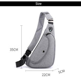 Sling Borsttas Crossbody - Anti-diefstal mini-reissporttas met koptelefoonaansluiting