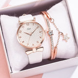 Luxusuhr mit Armband für Damen - Quarz-Armbanduhr mit Magnet- / Lederarmband