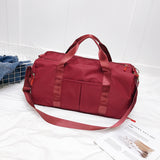 Outdoor Waterproof Nylon Sports Gym Bag for Women with Shoes Compartment - Training Fitness Travel Handbag