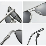 Lunettes de soleil polarisées pilote classique - Lunettes d'aviateur en métal Lunettes de conduite UV400