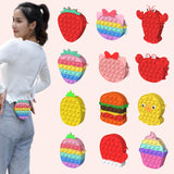 Antistress Pop It Fidget Portemonnee Portemonnee voor Meisjes - Push Bubble Crossbody Strap Coin Bag Toy