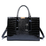 Grote draagtas portemonnee set - steen print lakleer crossbody schouder handtas voor dames
