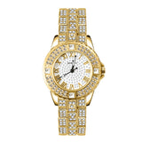 Diamond Watch with Bracelet for Women - Luxury Rhinestone Quartz Wristwatch