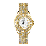 Diamanten horloge met armband voor dames - luxe strass quartz horloge