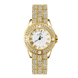 Diamanten horloge met armband voor dames - luxe strass quartz horloge