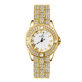 Diamond Watch with Bracelet for Women - Luxury Rhinestone Quartz Wristwatch