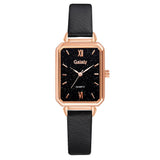 Luxe vierkant horloge voor dames - leren armband met quartz wijzerplaat