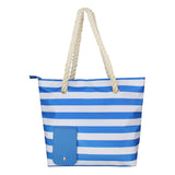 Sac de plage fourre-tout rayé avec compartiment à vin isolé et poches latérales