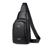 Crossbody Chest Pack Bag - Durable PU Leather Vintage Shoulder Bag Messenger Purse