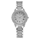 Diamond Watch with Bracelet for Women - Luxury Rhinestone Quartz Wristwatch
