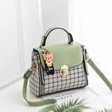 Koreaanse mode geruite tas voor dames - schouderpakket Crossbody handtas portemonnee