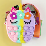 Antistress Pop It Fidget Portemonnee Portemonnee voor Meisjes - Push Bubble Crossbody Strap Coin Bag Toy