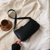 Small PU Leather Handbag For Women - Simple Purse Female Travel Shoulder Tote Bag