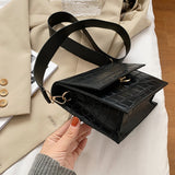 Handtas met steenpatroon voor dames - Schoudertas van PU-leer Crossbody Messenger met klep