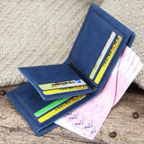 Vintage Denim Billfold Portemonnee voor Heren - Luxe Slanke Geld Creditcard Clip Houder Portemonnee