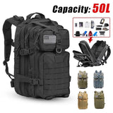 50L militärischer taktischer Rucksack für Männer – Wasserdichter Outdoor-Rucksack mit großem Fassungsvermögen und Softback zum Wandern