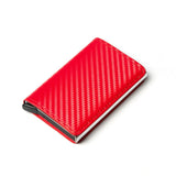 RFID Credit Card Holder Wallet - Vintage Leather Aluminium Case with Money Clip