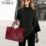 Grote draagtas portemonnee set - steen print lakleer crossbody schouder handtas voor dames