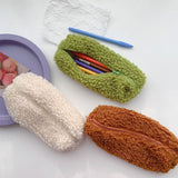 Lambswool Pencil Case - Pen Pouch Plush Kawaii Zipper Bag Cosmetic Organizer School Office