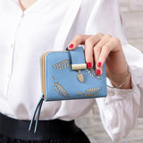 Mode Bladeren Patroon Portemonnee voor Dames - Pouch Handtas PU Lederen Portemonnee Munten Kaarthouder