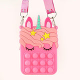 Antistress Pop It Fidget Portemonnee Portemonnee voor Meisjes - Push Bubble Crossbody Strap Coin Bag Toy