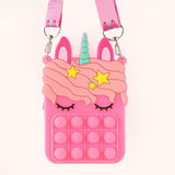 Antistress Pop It Fidget Portemonnee Portemonnee voor Meisjes - Push Bubble Crossbody Strap Coin Bag Toy