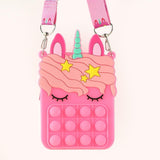 Antistress Pop It Fidget Portemonnee Portemonnee voor Meisjes - Push Bubble Crossbody Strap Coin Bag Toy