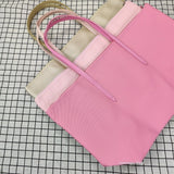 Sac fourre-tout grande capacité pour femme - Sac à main à fermeture éclair en PVC avec revêtement imperméable aux couleurs macarons
