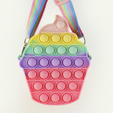 Antistress Pop It Fidget Portemonnee Portemonnee voor Meisjes - Push Bubble Crossbody Strap Coin Bag Toy