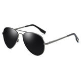 Lunettes de soleil polarisées pilote classique - Lunettes d'aviateur en métal Lunettes de conduite UV400