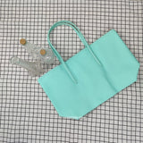 Sac fourre-tout grande capacité pour femme - Sac à main à fermeture éclair en PVC avec revêtement imperméable aux couleurs macarons