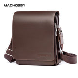 Crossbody Shoulder Messenger Bag for Men - PU Leather Fashionable Casual Flap Handbag
