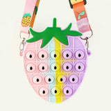 Antistress Pop It Fidget Portemonnee Portemonnee voor Meisjes - Push Bubble Crossbody Strap Coin Bag Toy